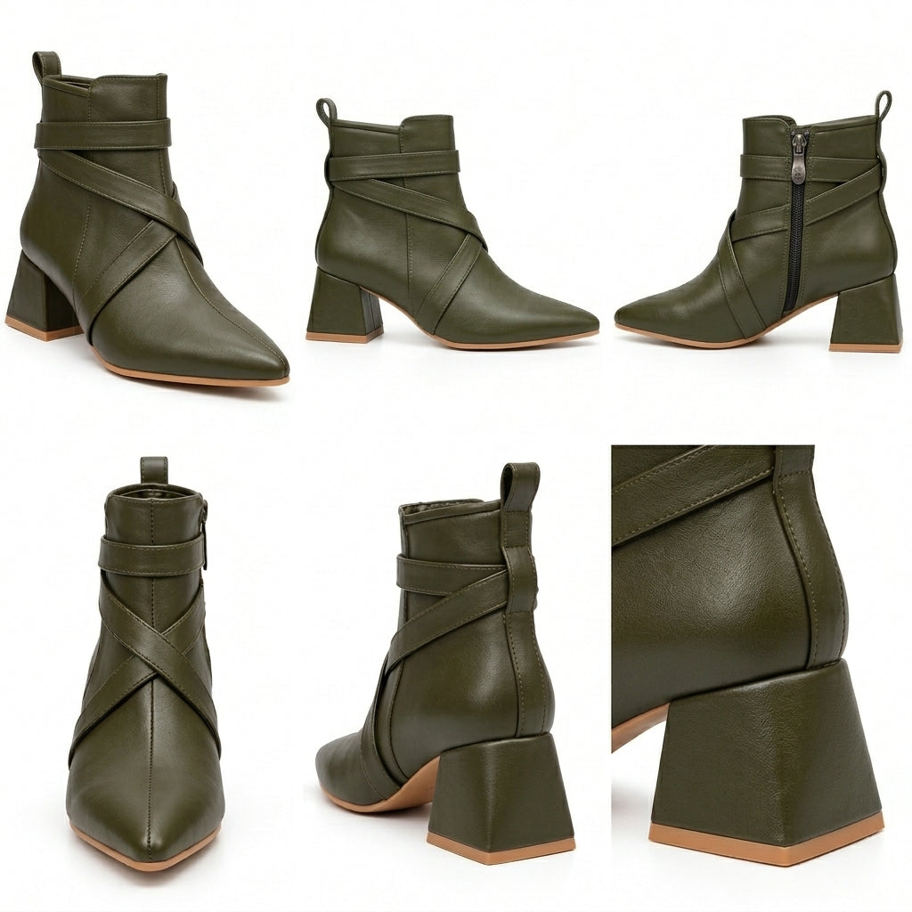 Santorini – Cross Strap Ankle Boots