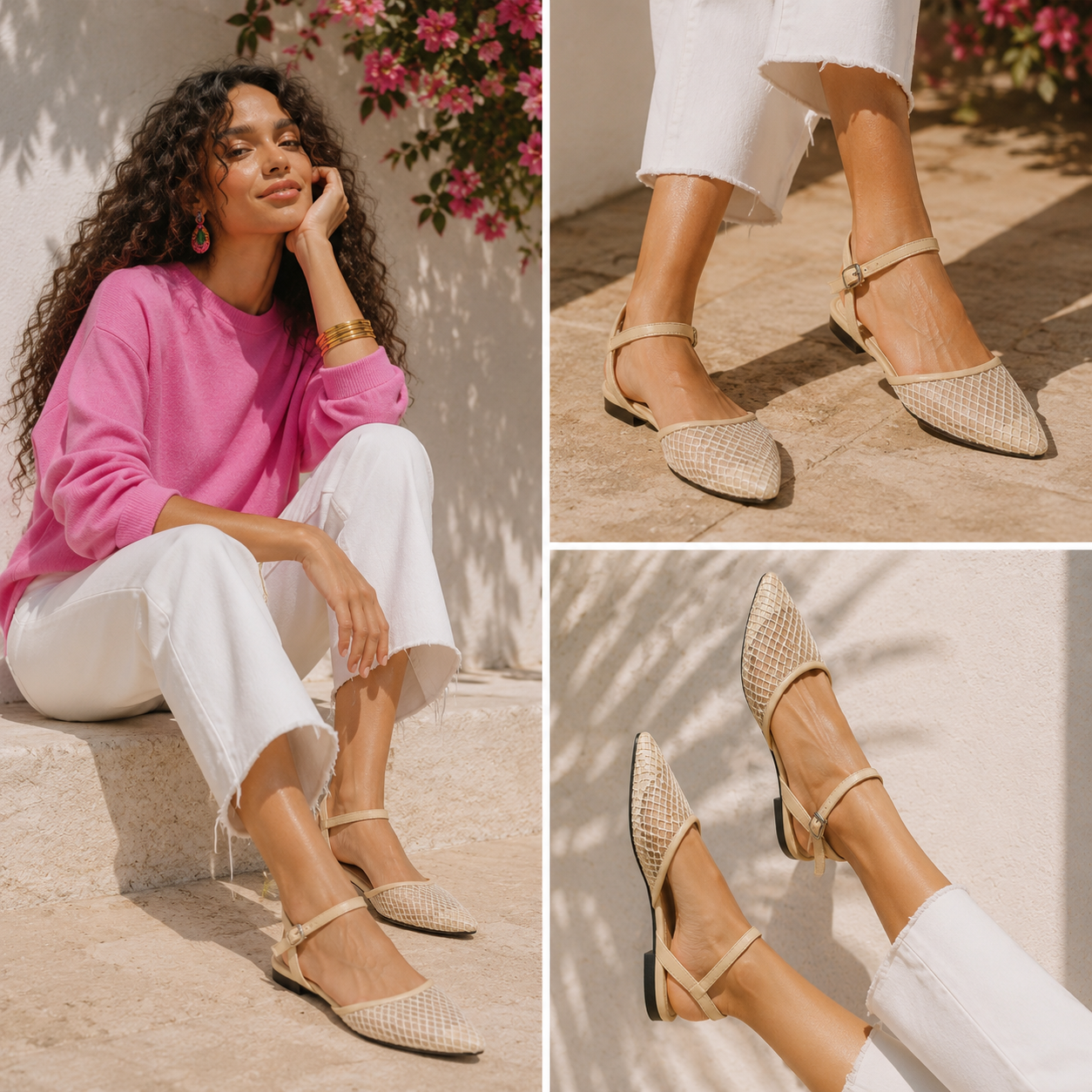 Avery – Mesh Slingback Flats