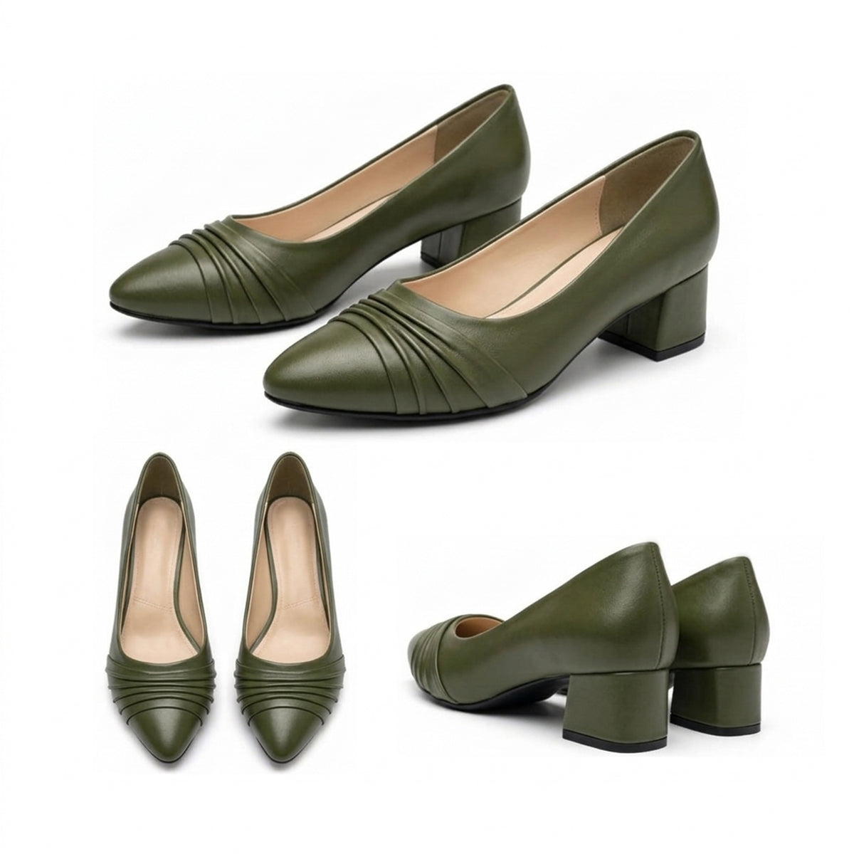 Kavya – Pleated Low Heel Deal