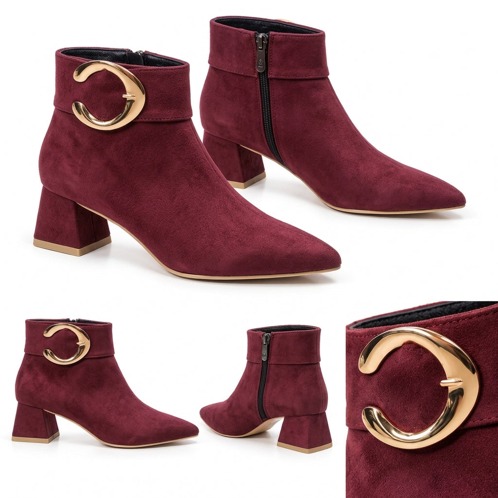 Catalina – Statement Buckle Ankle Boots