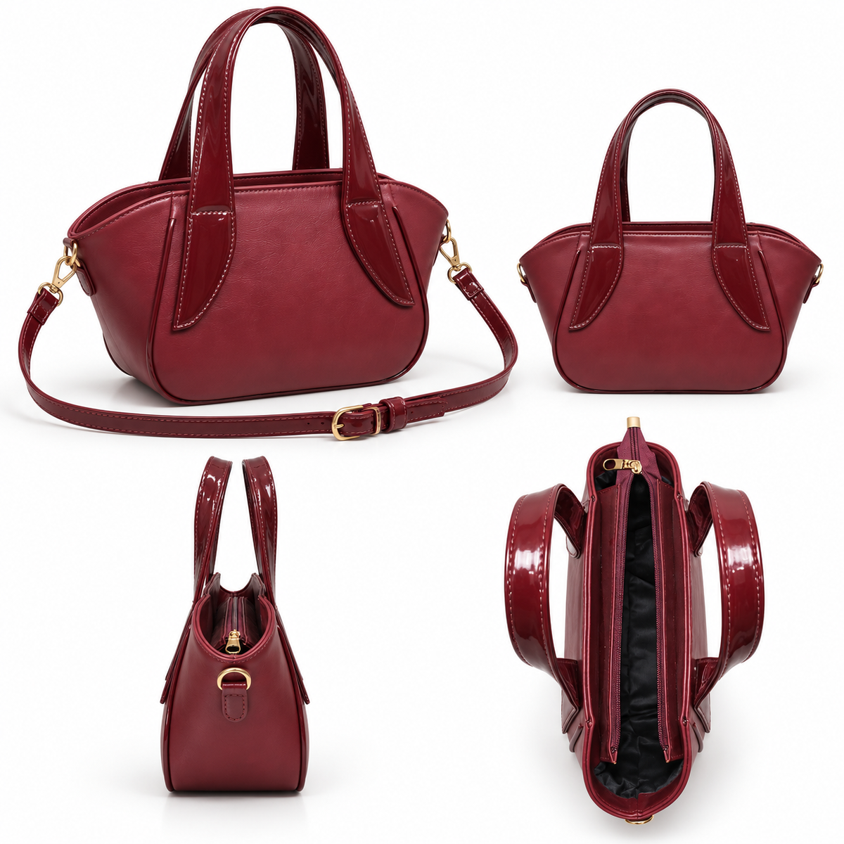 Sorrento – Gloss Handle Satchel Bag