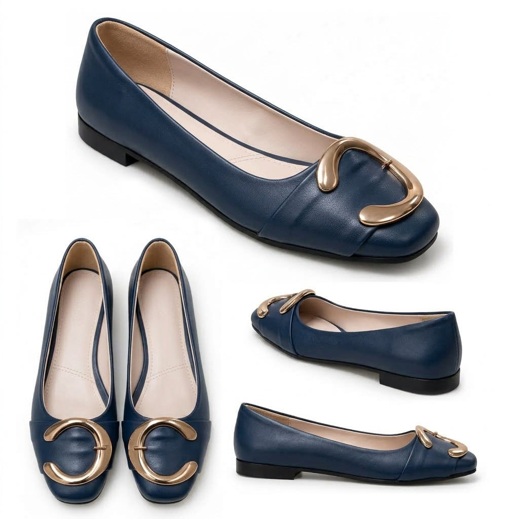 Calyra – Gold Accent Flats