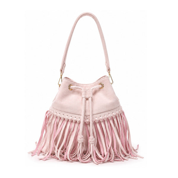 Zorya – Suede Fringe Bucket Bag