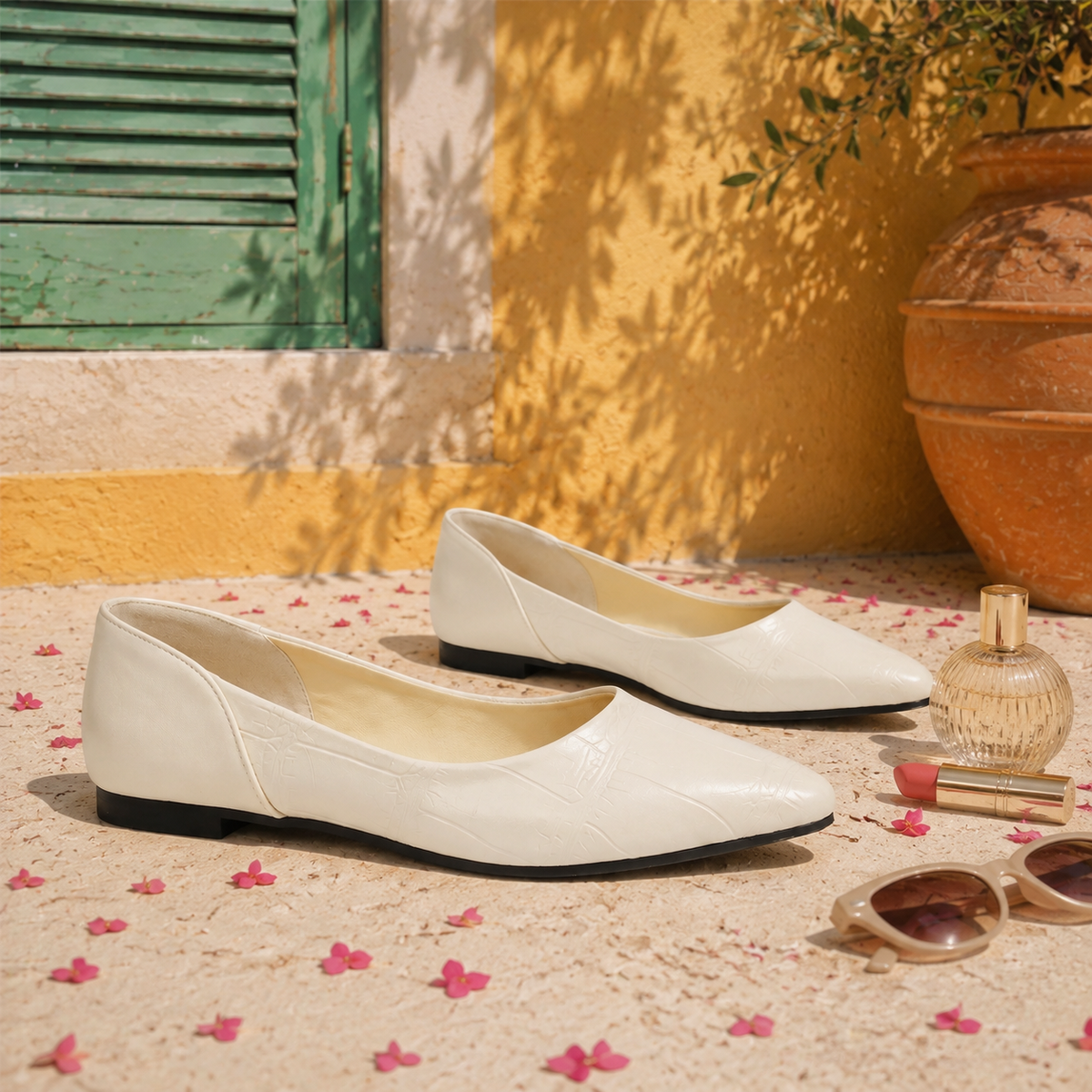 Zavia – Croc Pointed Flats