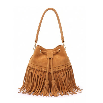 Zorya – Suede Fringe Bucket Bag