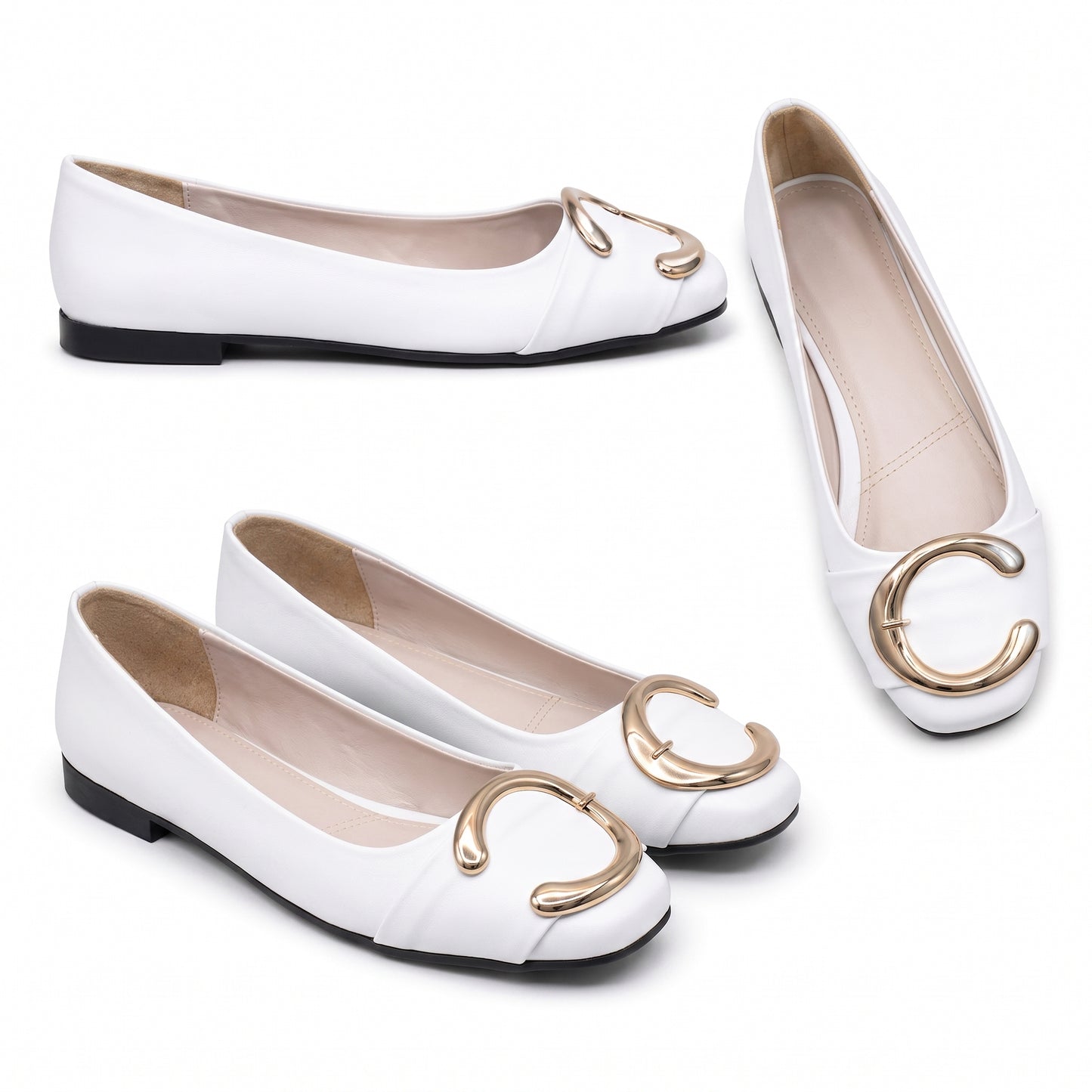 Calyra – Gold Accent Flats