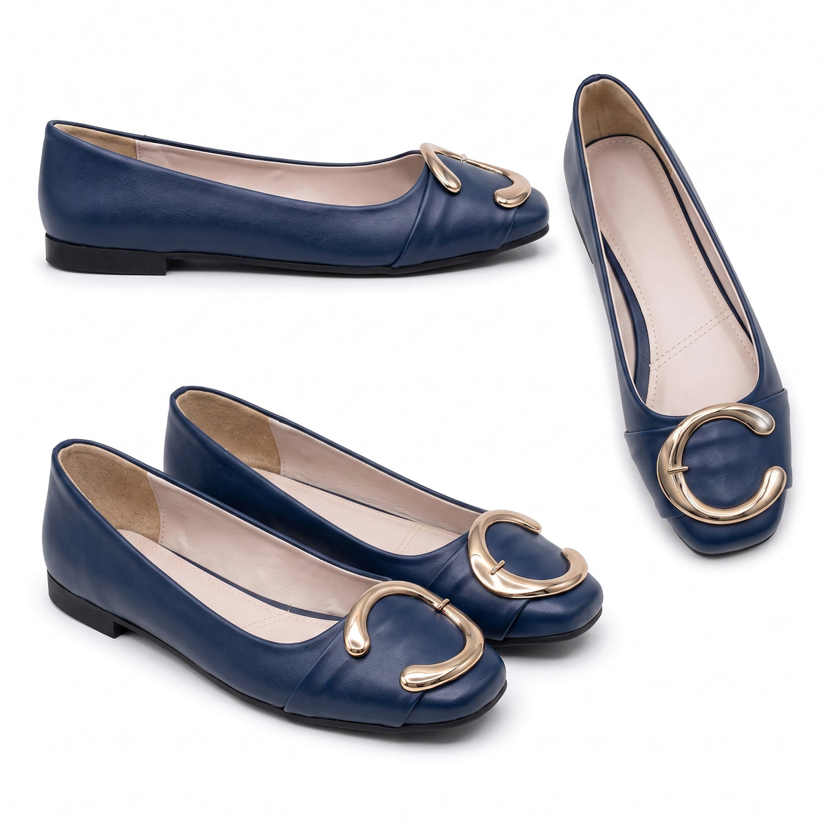Calyra – Gold Accent Flats