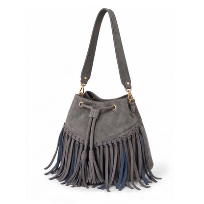 Zorya – Suede Fringe Bucket Bag