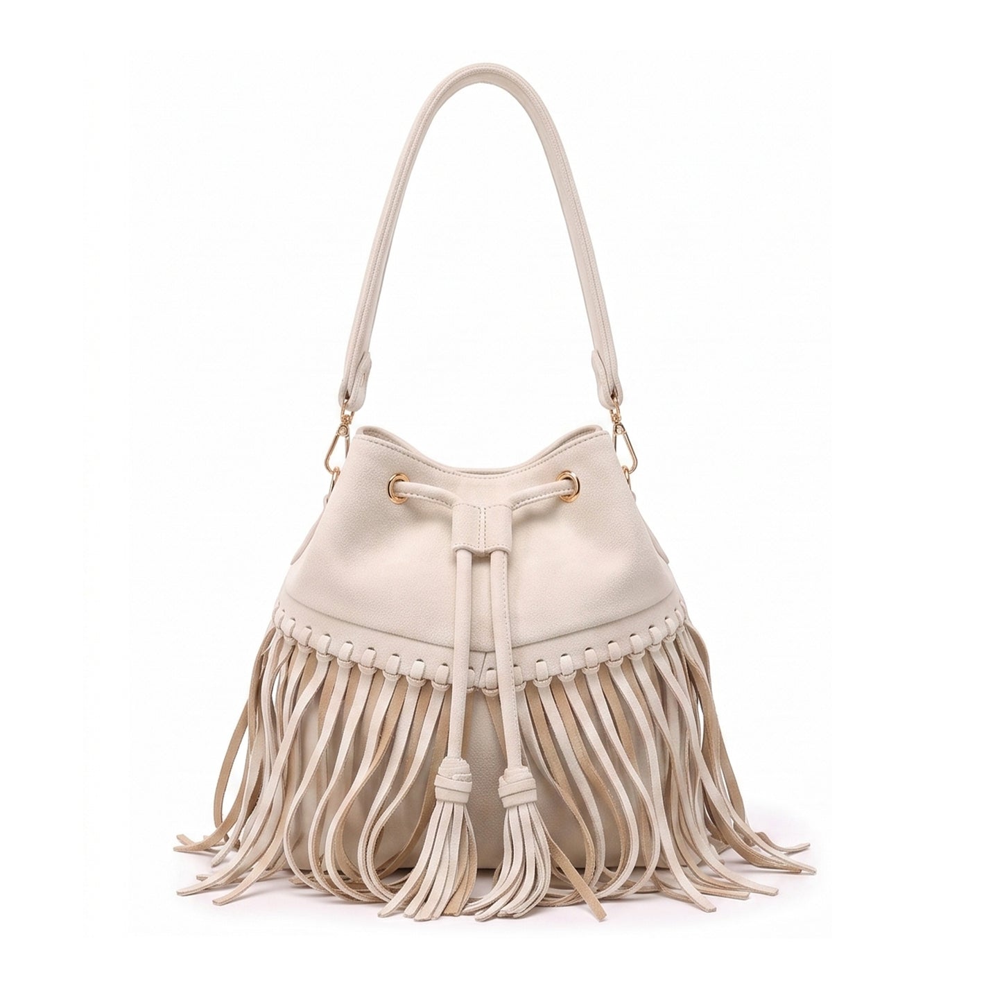 Zorya – Suede Fringe Bucket Bag