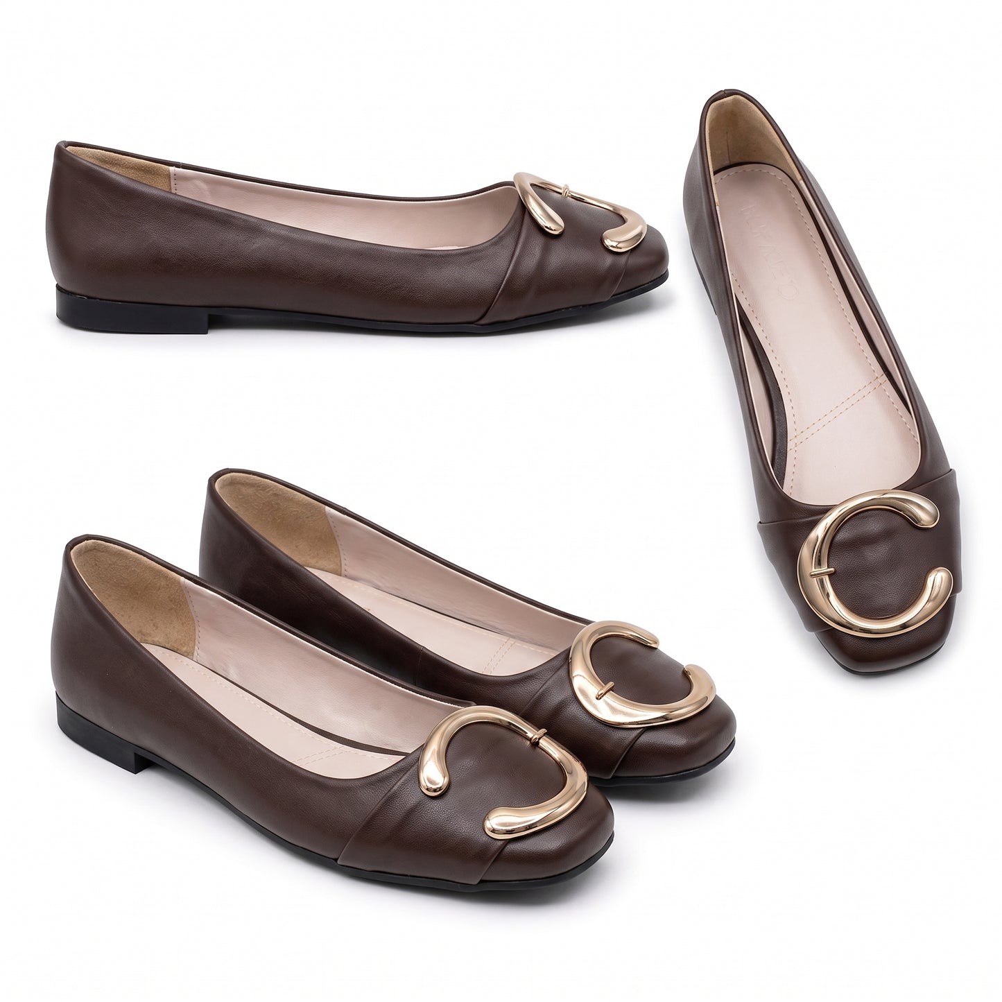 Calyra – Gold Accent Flats