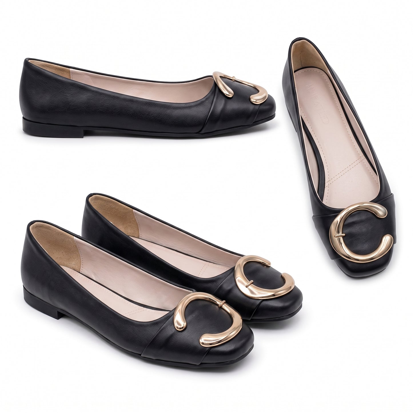 Calyra – Gold Accent Flats