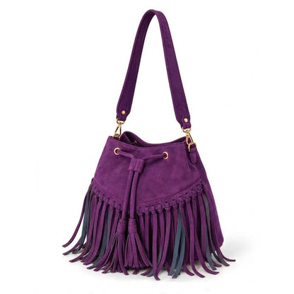Zorya – Suede Fringe Bucket Bag