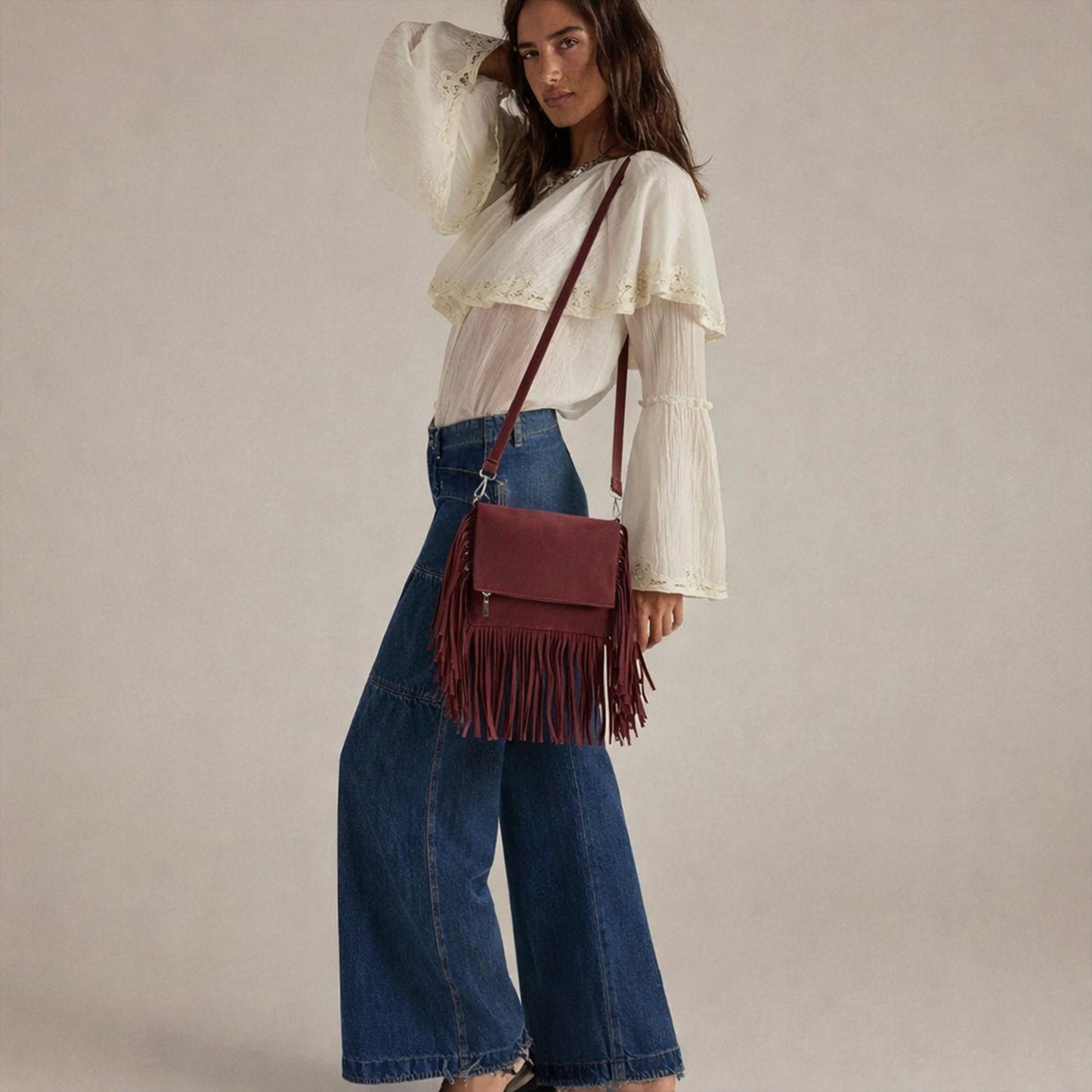 Juno – Suede Fringe Crossbody