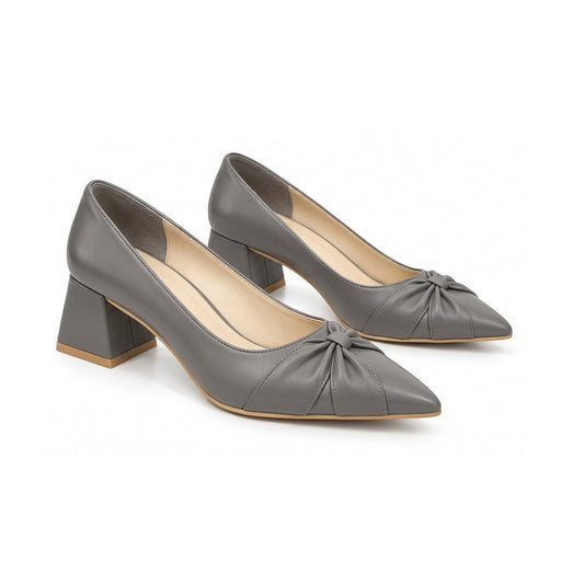 Bellagio – Bow Detail Block Heel Pumps
