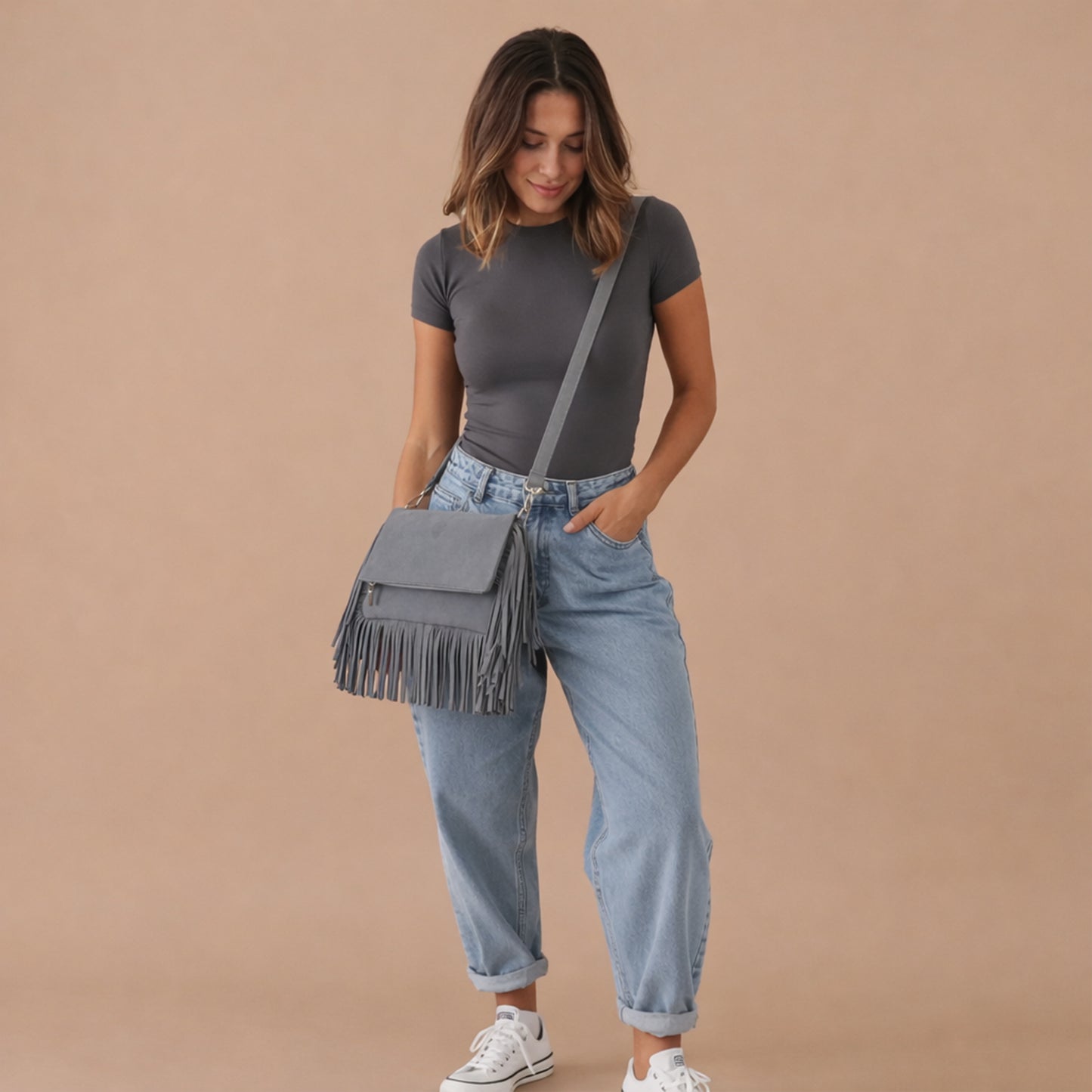 Juno – Suede Fringe Crossbody