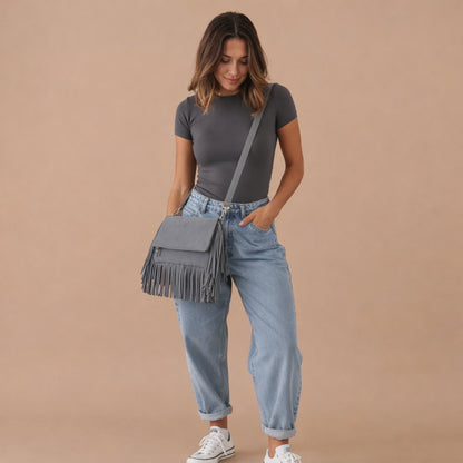 Juno – Suede Fringe Crossbody