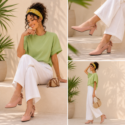 Anaya – Bow Mid Heel