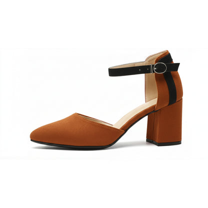 Liza – Suede Mid Block Heel