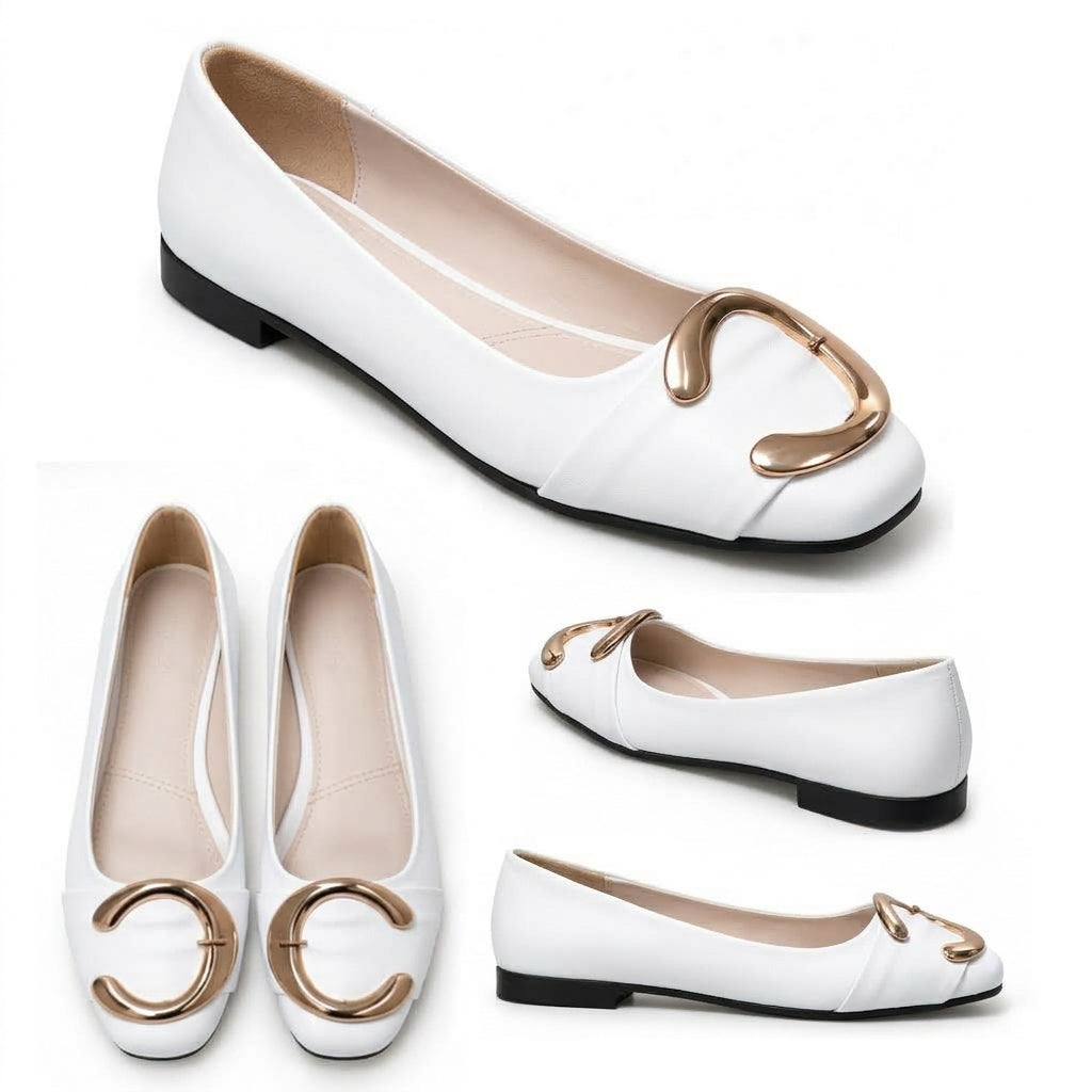 Calyra – Gold Accent Flats