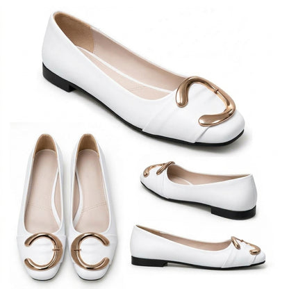 Calyra – Gold Accent Flats