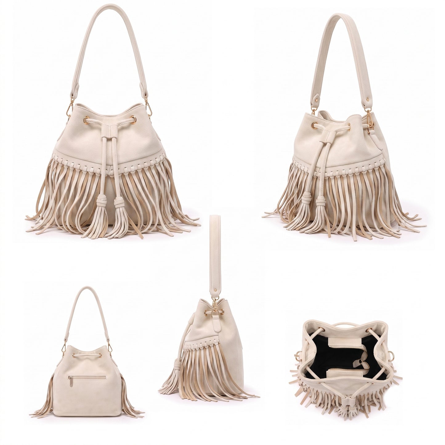 Zorya – Suede Fringe Bucket Bag