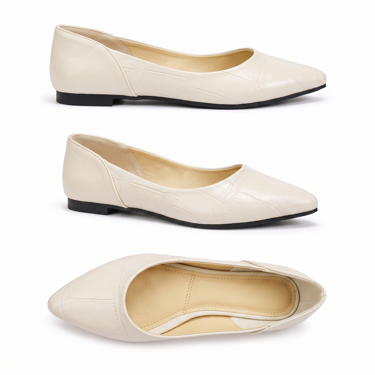 Zavia – Croc Pointed Flats