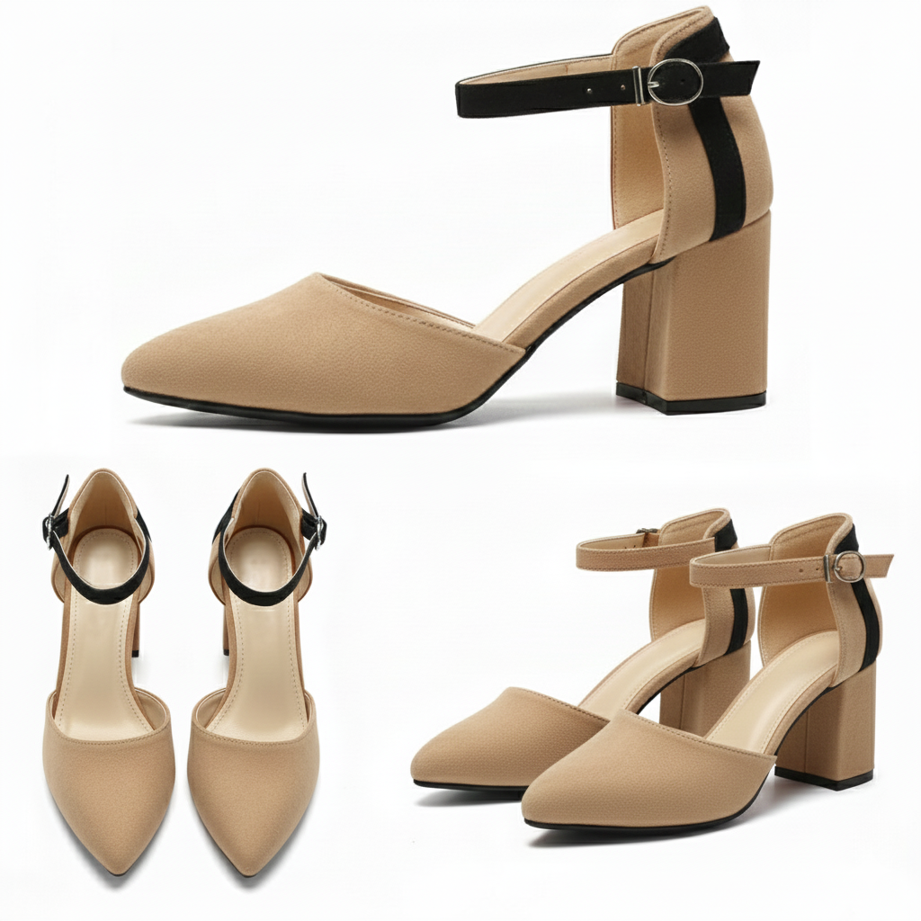 Liza – Suede Mid Block Heel