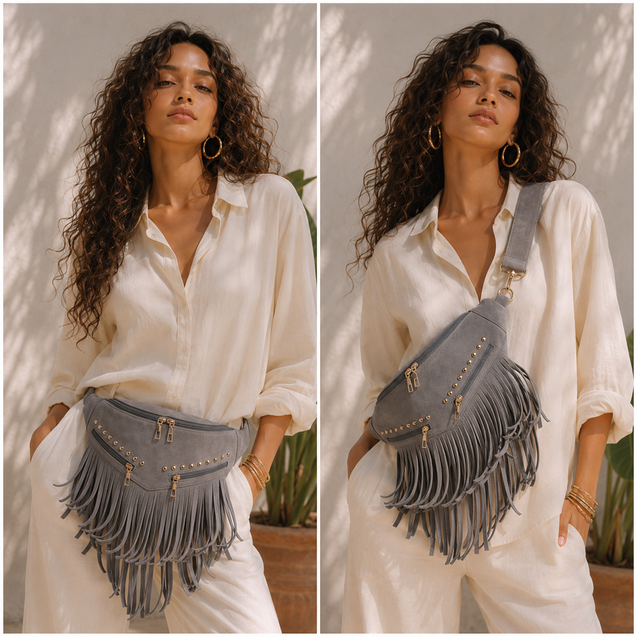 Kalira – Suede Fringe Waist Bag