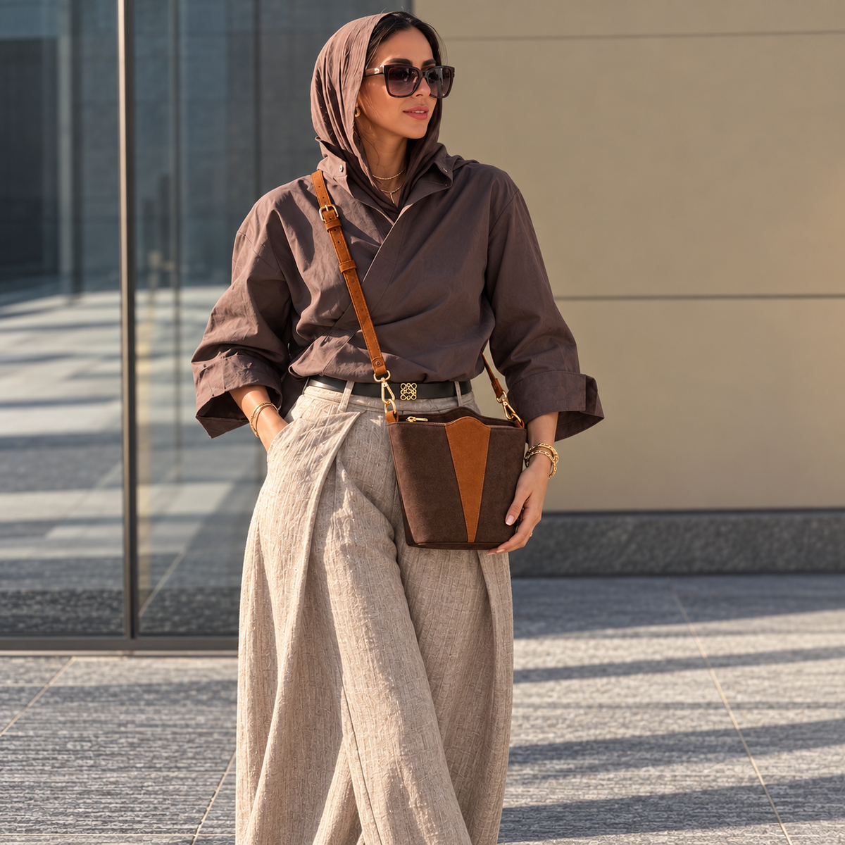 Treviso – Contrast Panel Crossbody Bag