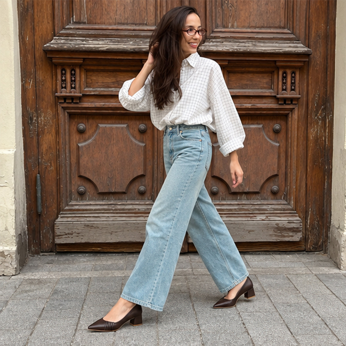 Madison – Pleated Block Heel Pumps