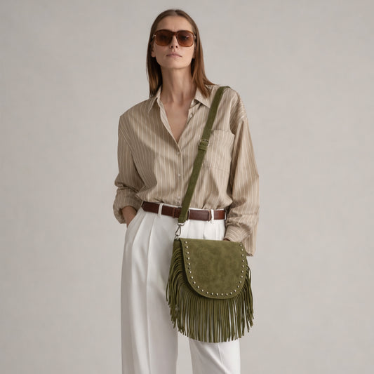 Ira – Suede Fringe Crossbody
