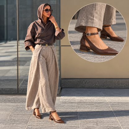Ronda – Ankle Strap Block Heel Pumps