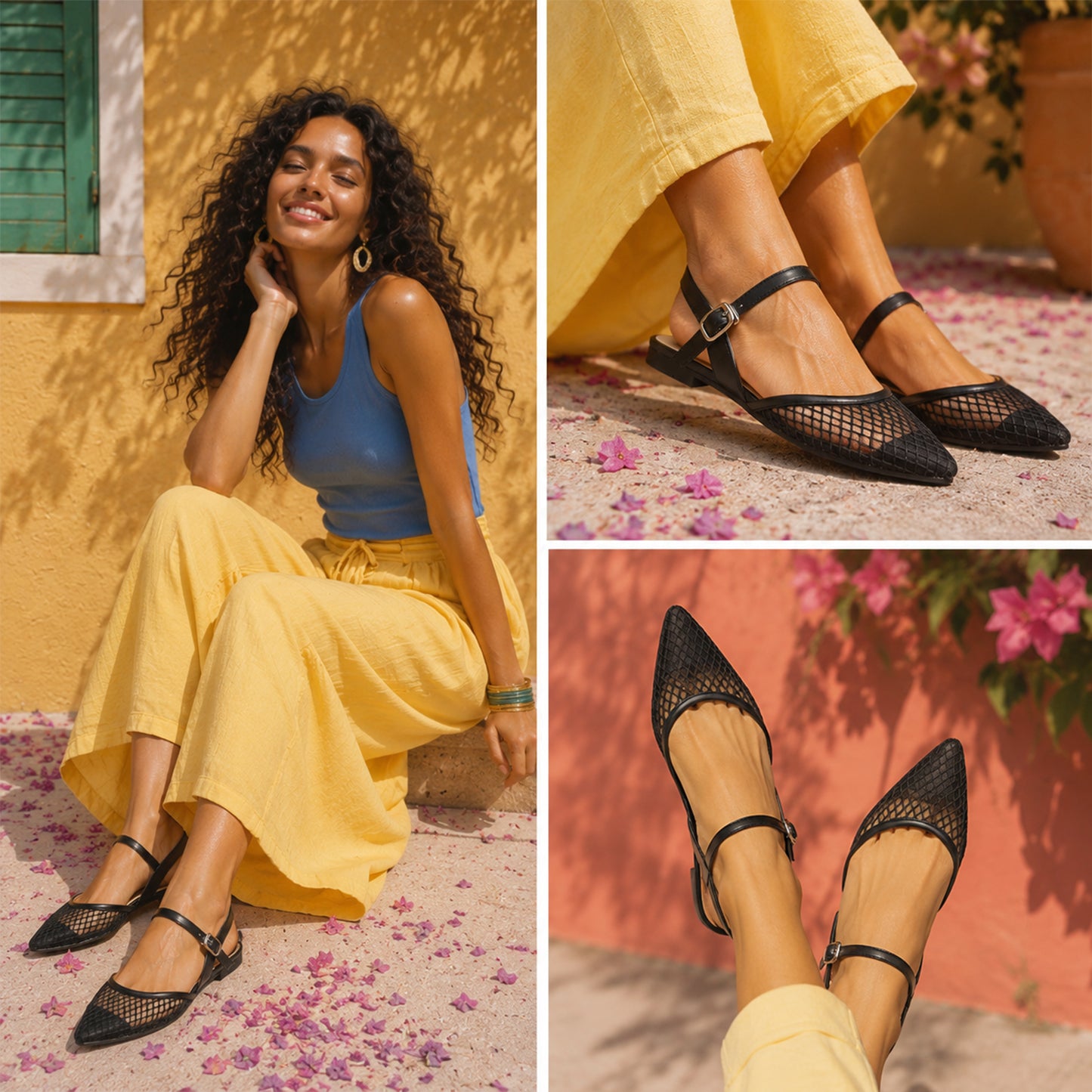 Avery – Mesh Slingback Flats