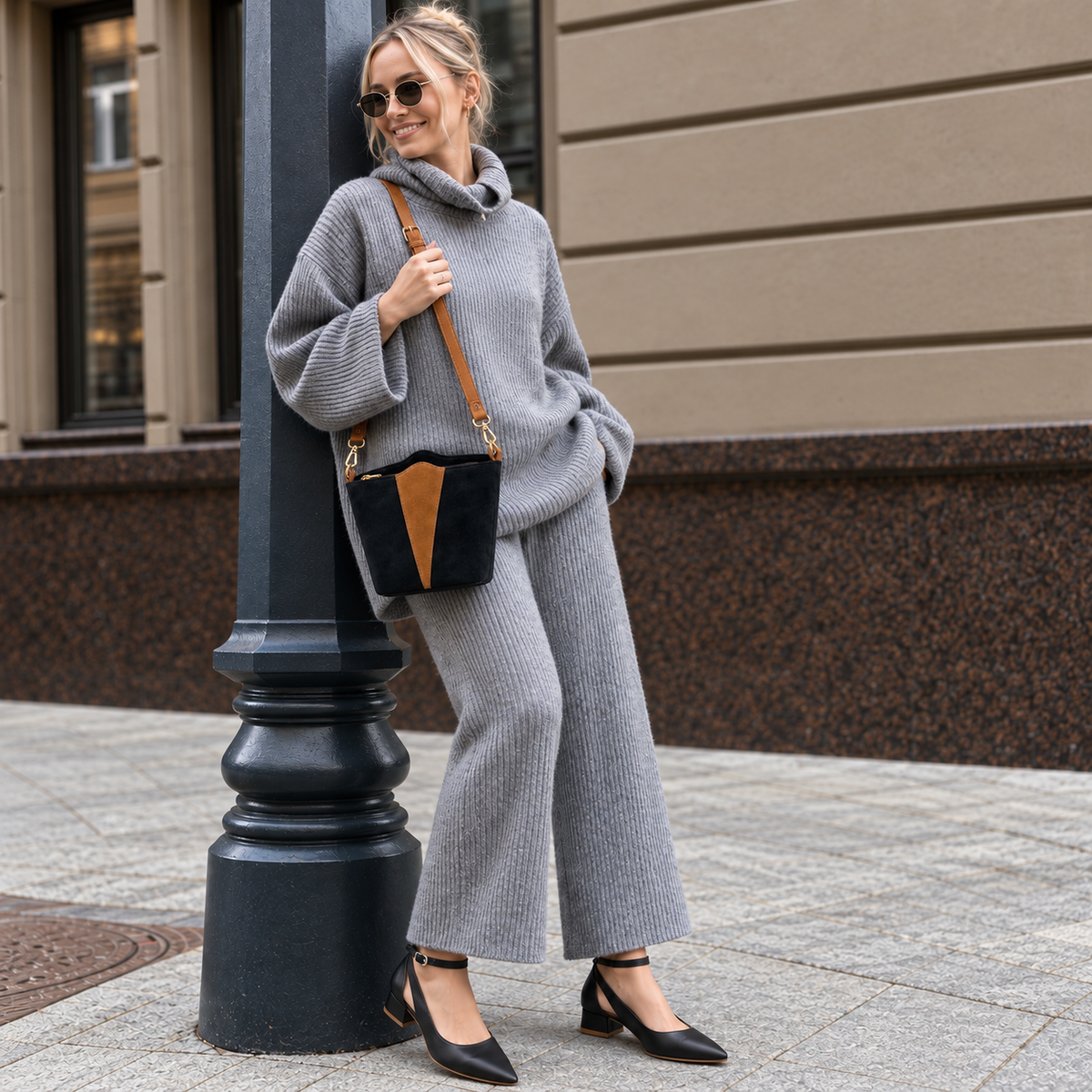 Treviso – Contrast Panel Crossbody Bag