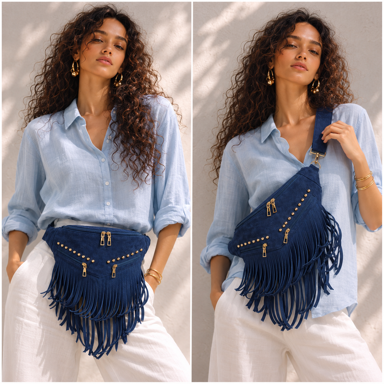 Kalira – Suede Fringe Waist Bag