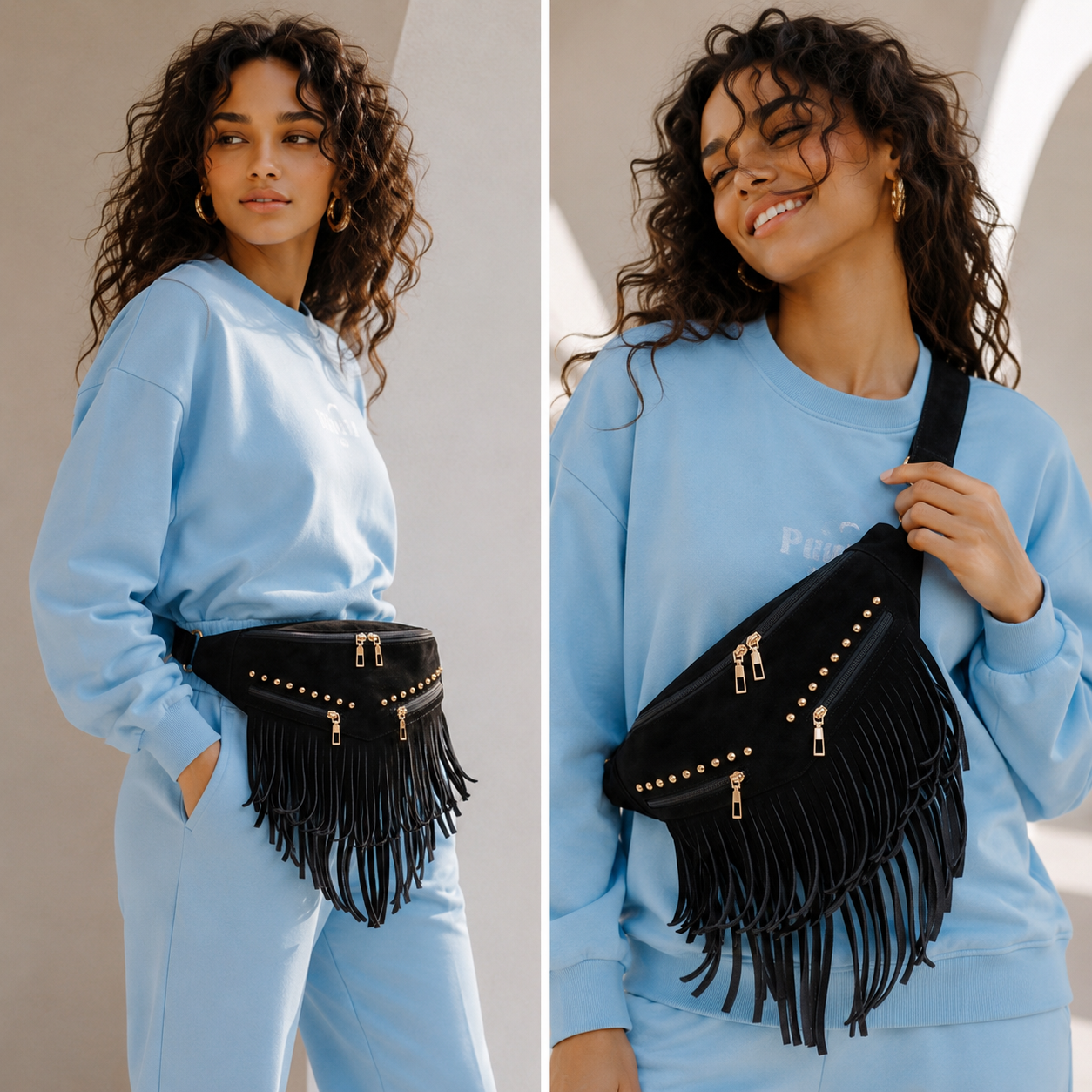 Kalira – Suede Fringe Waist Bag