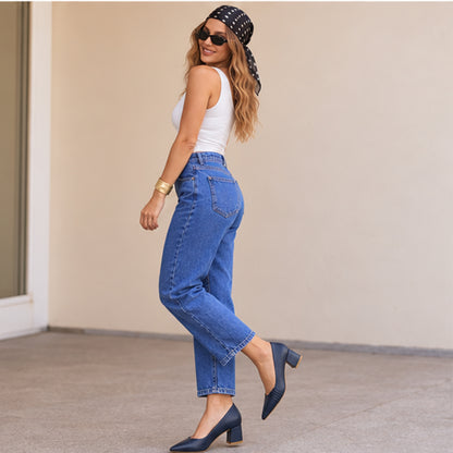 Madison – Pleated Block Heel Pumps