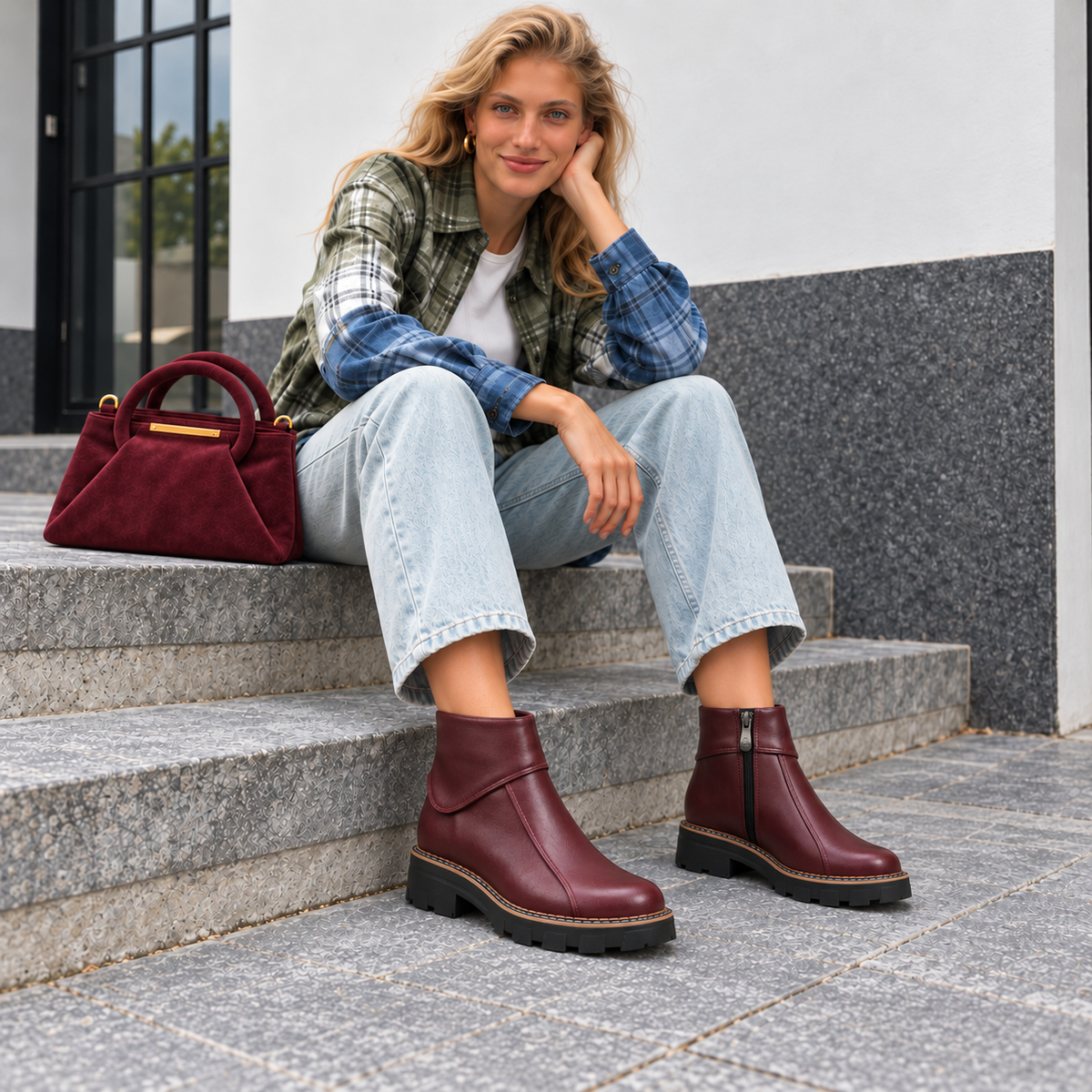 Córdoba – Sculpted Collar Ankle Boots