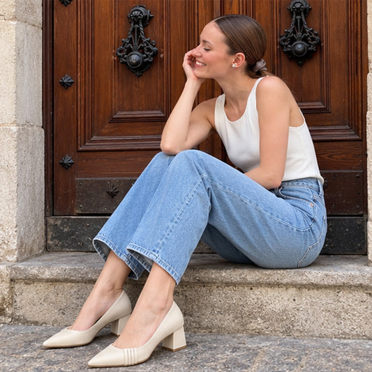 Madison – Pleated Block Heel Pumps
