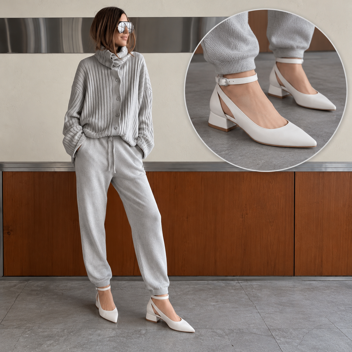 Ronda – Ankle Strap Block Heel Pumps