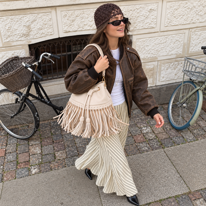 Zorya – Suede Fringe Bucket Bag