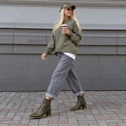 Santorini – Cross Strap Ankle Boots