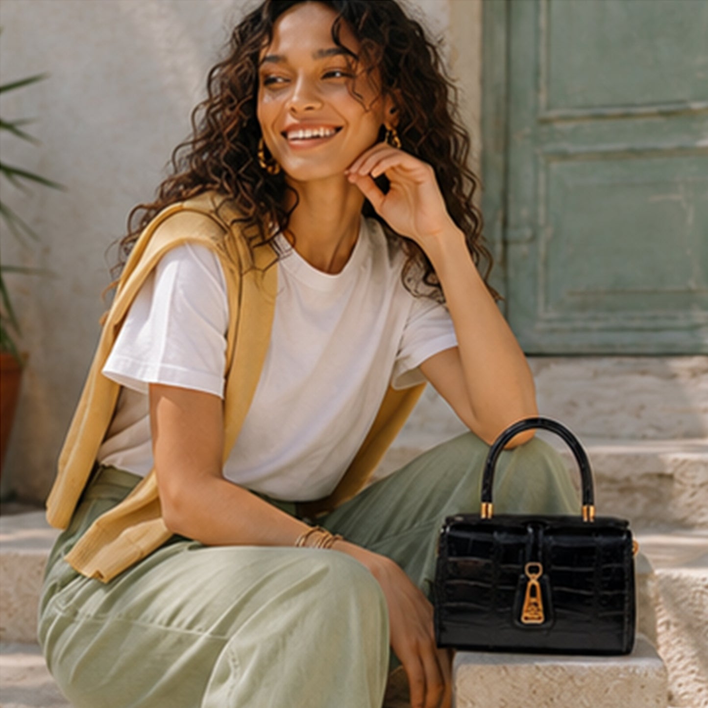 Savelle – Croc Top Handle Bag
