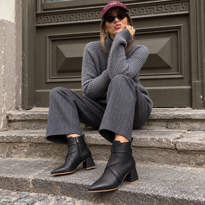 Santorini – Cross Strap Ankle Boots