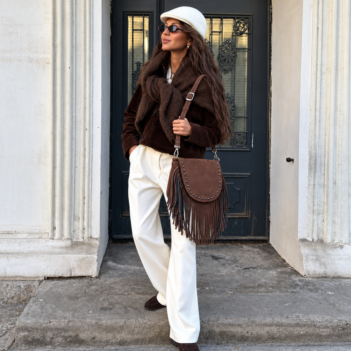 Ira – Suede Fringe Crossbody
