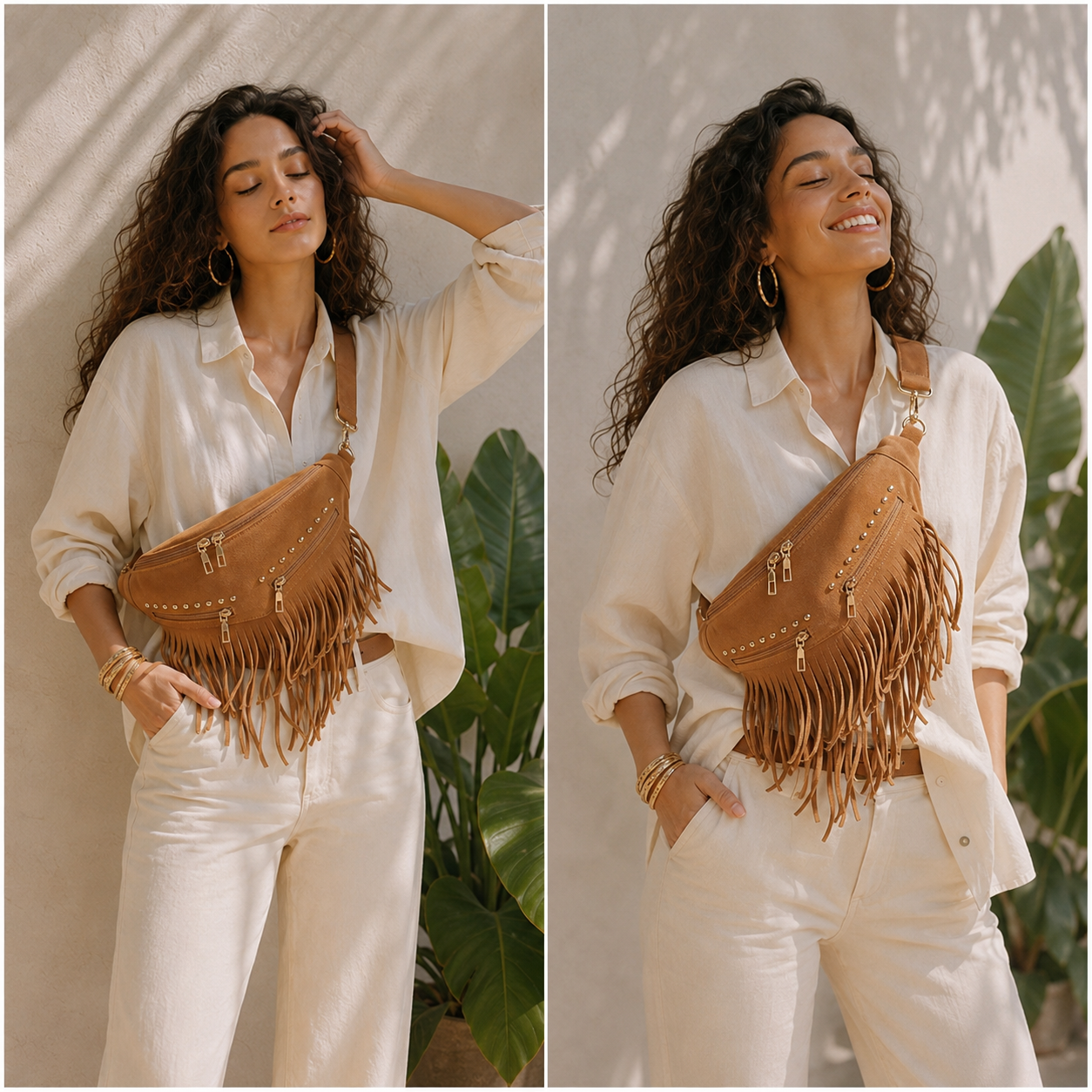 Kalira – Suede Fringe Waist Bag