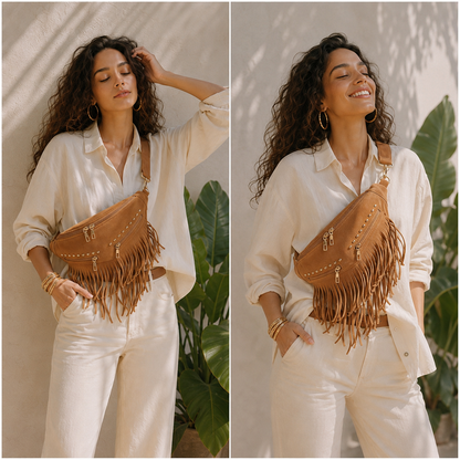 Kalira – Suede Fringe Waist Bag