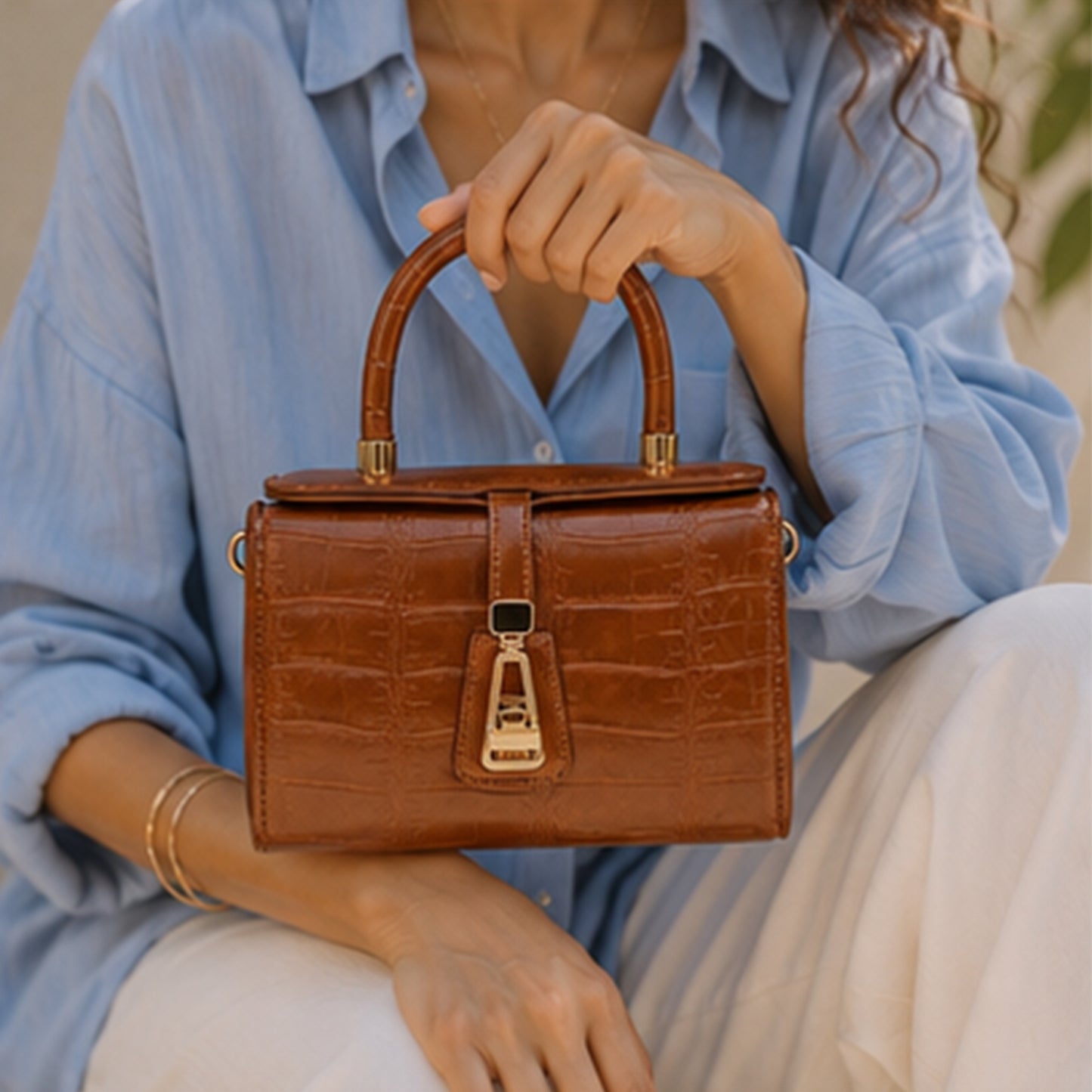 Savelle – Croc Top Handle Bag