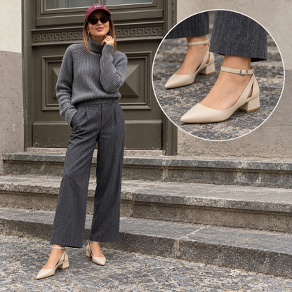 Ronda – Ankle Strap Block Heel Pumps