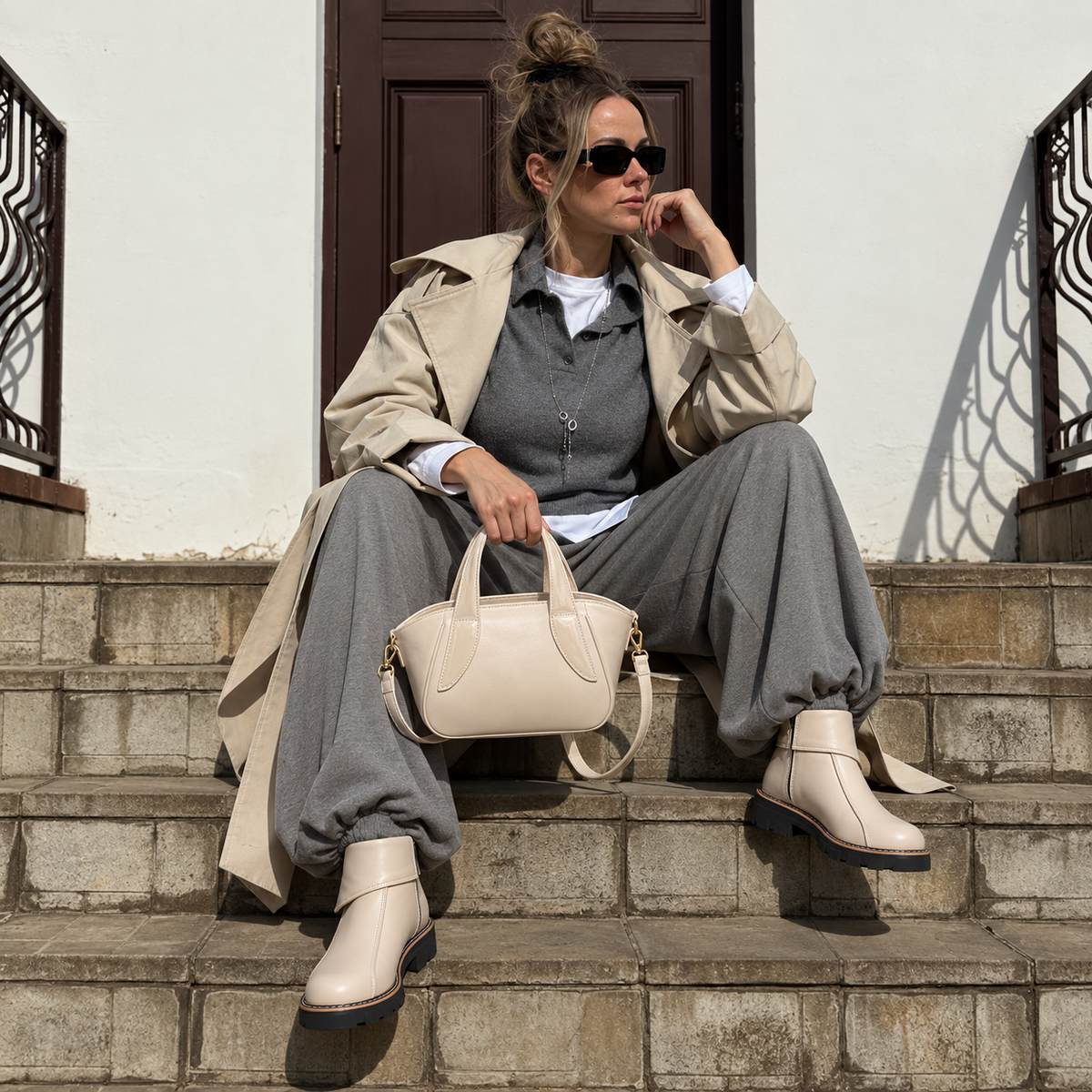 Córdoba – Sculpted Collar Ankle Boots